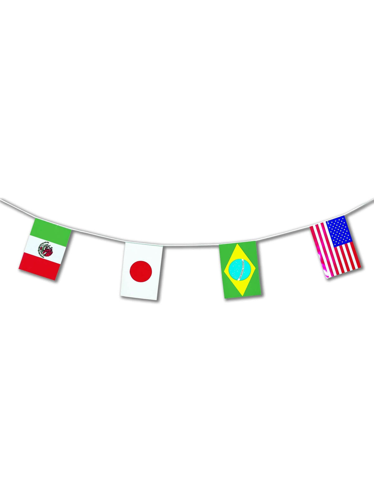 Guirnalda de plástico selecciones nacionales de fútbol del Mundo para decoración de fiesta multicolor con banderas