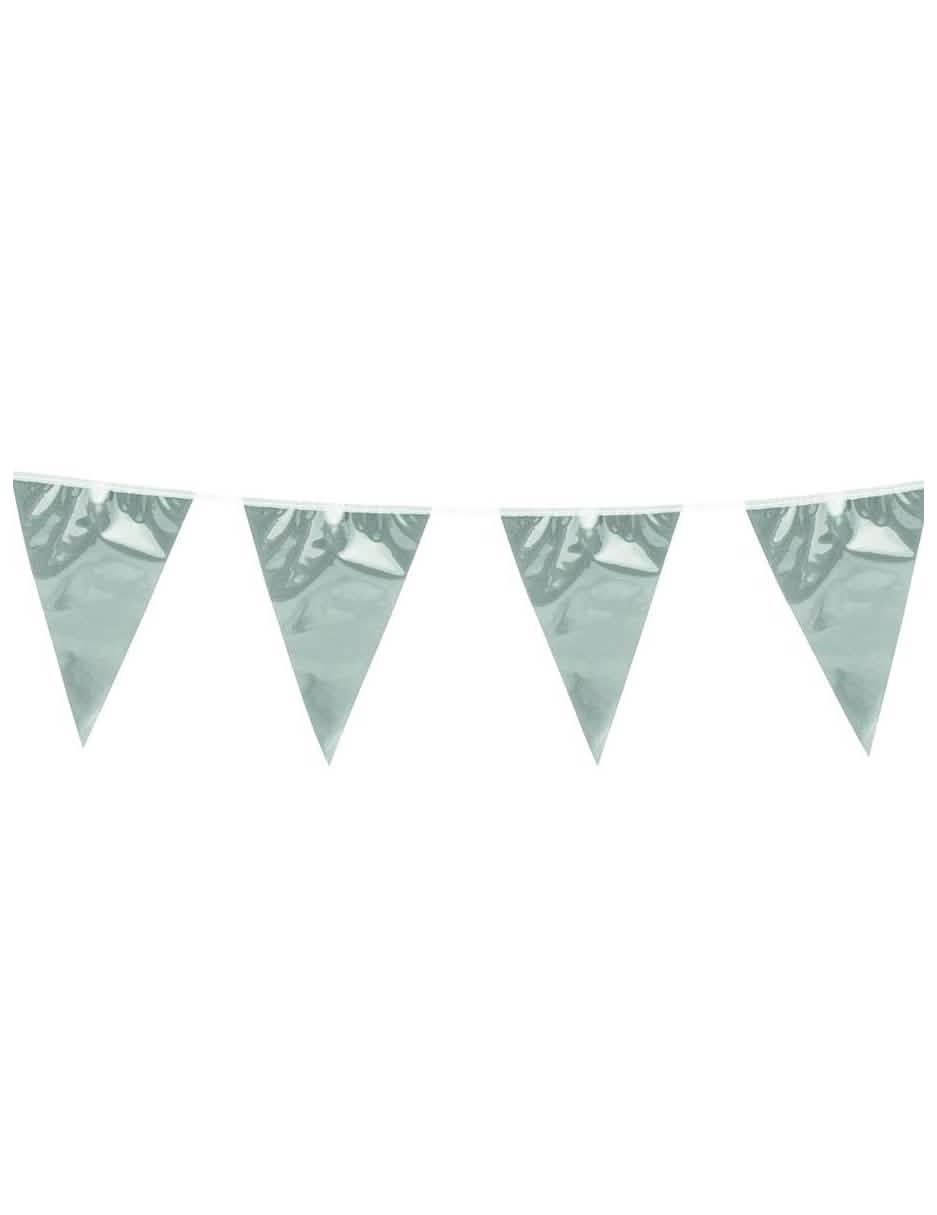 Guirnalda de banderines plateados para decoración de fiesta plateado metalizado