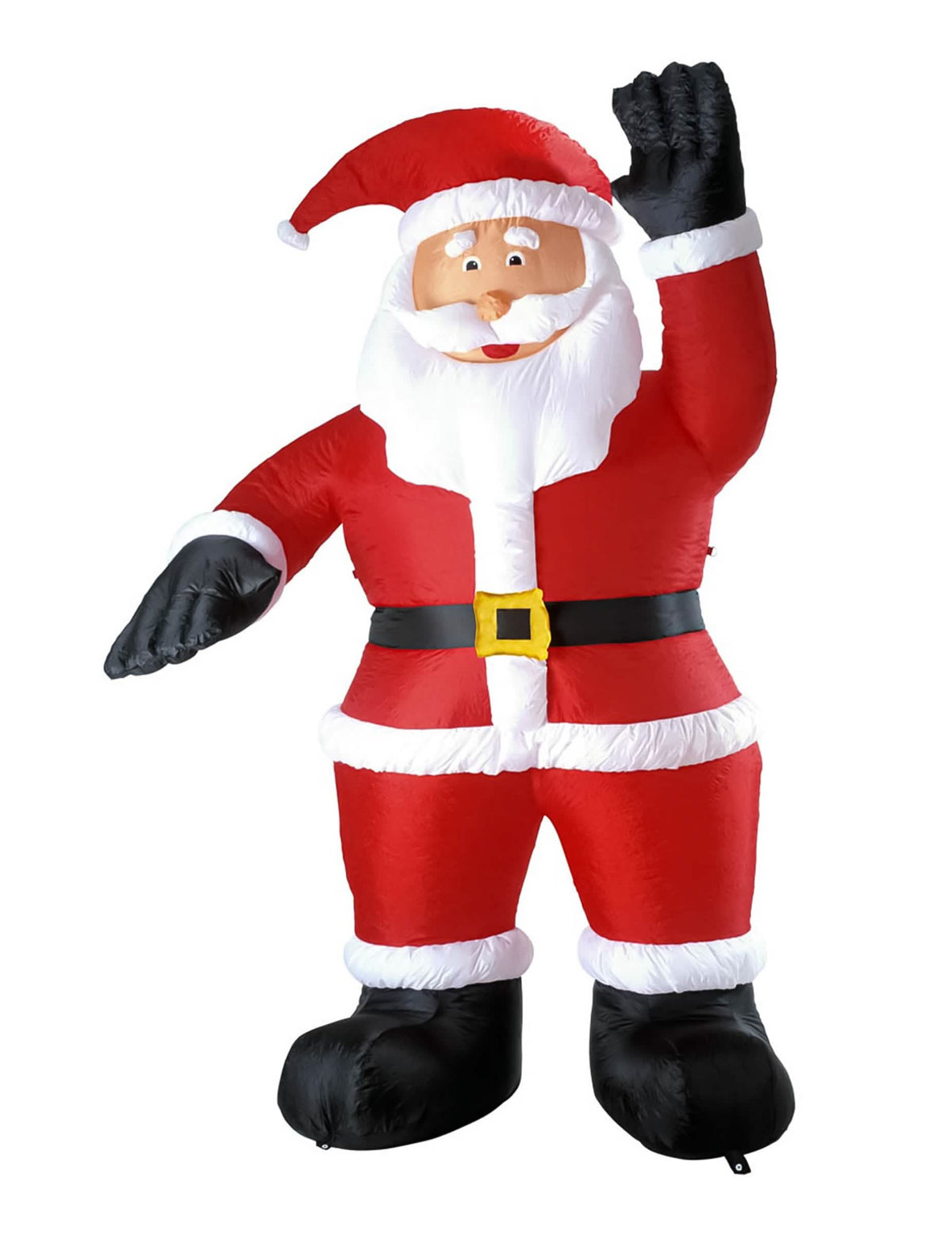 Vista frontal de la decoración papá noel gigante carry me y luminosa