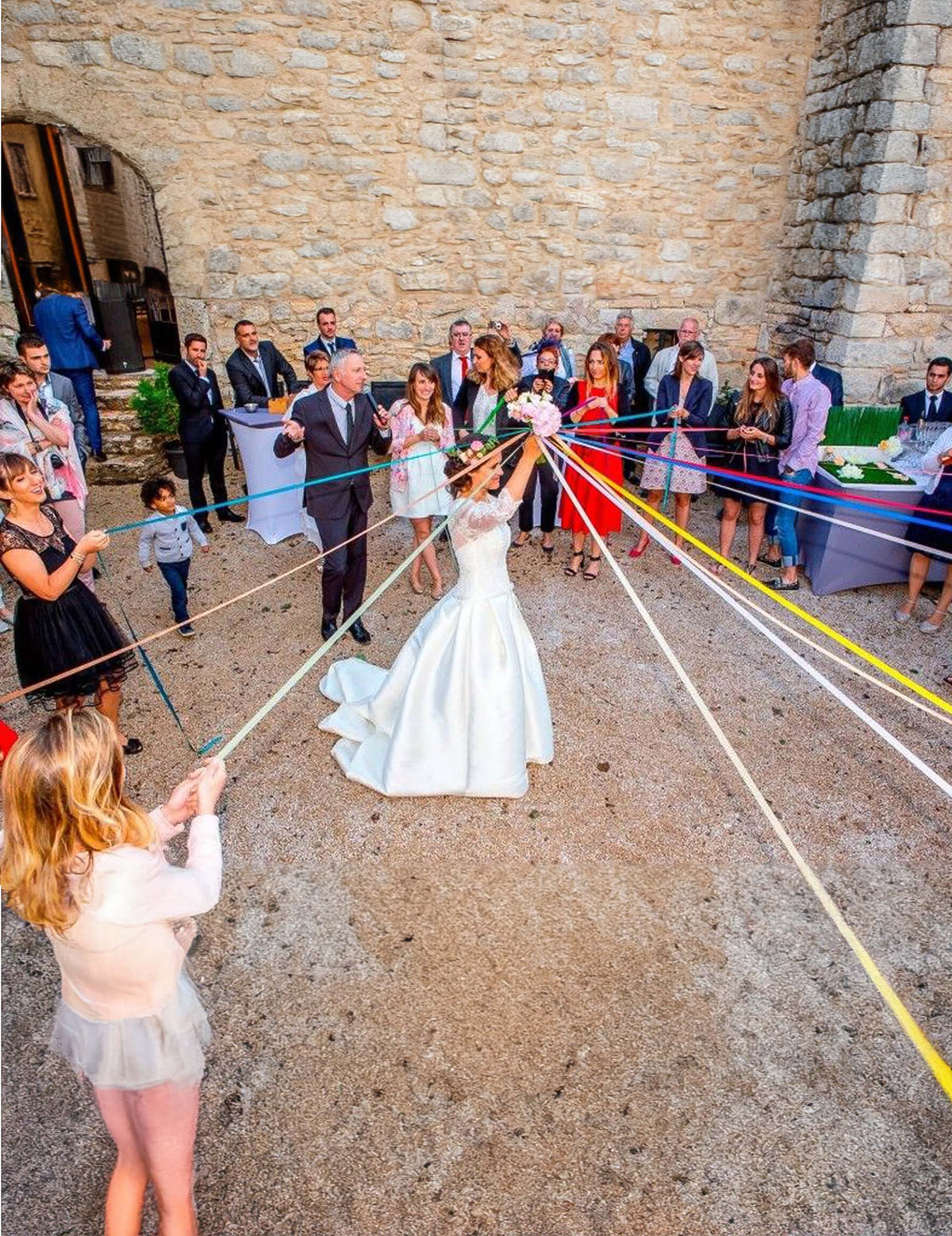 Juego de cintas para boda, 15 cintas multicolores