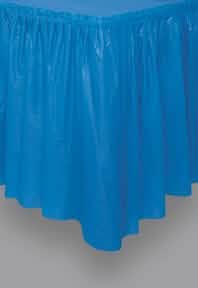 Falda de mesa azul de plástico adhesiva