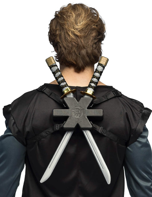 Détail du harnais de dos du Kit 2 sabres ninja avec support