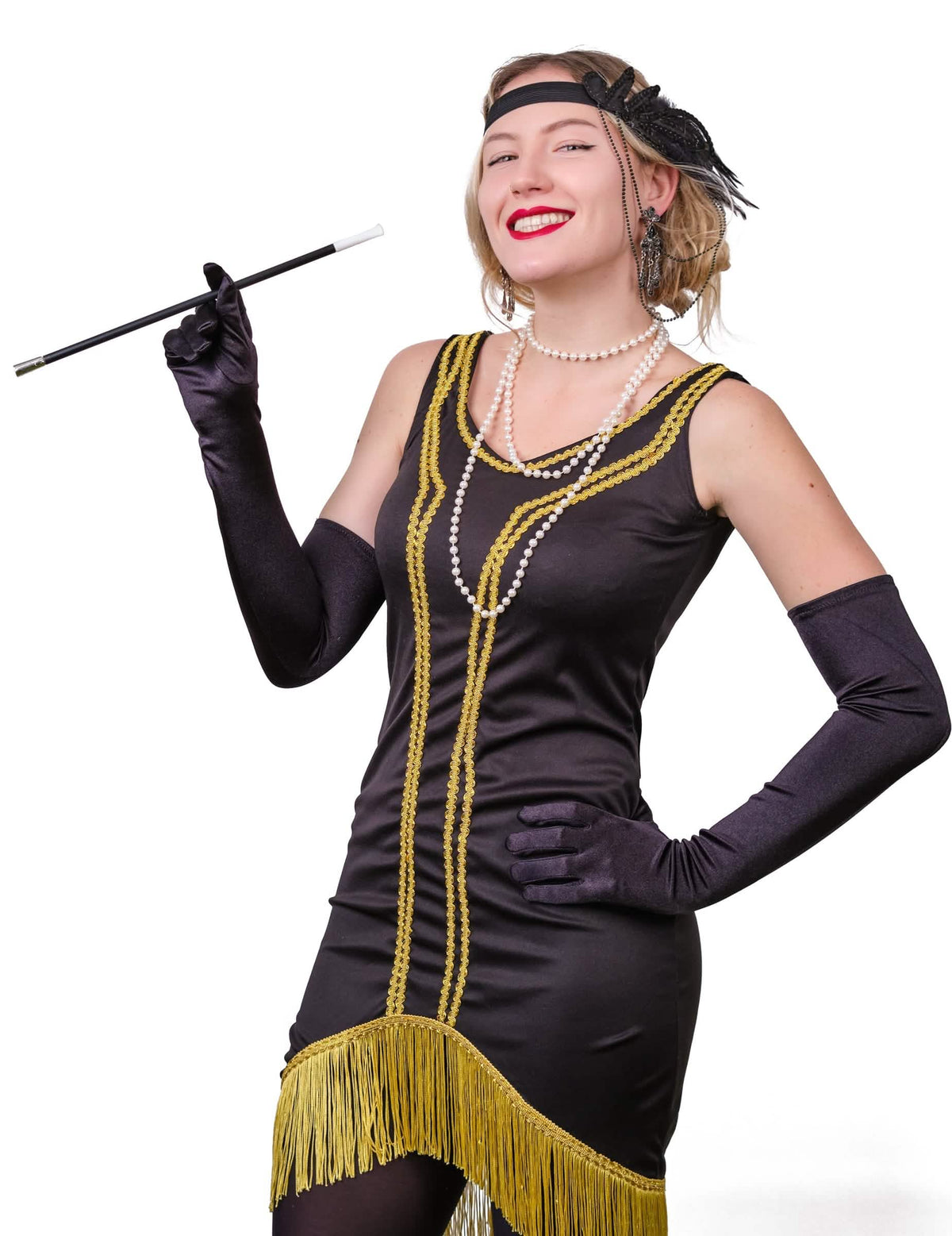 Vista general del kit accesorios años 20 para mujer