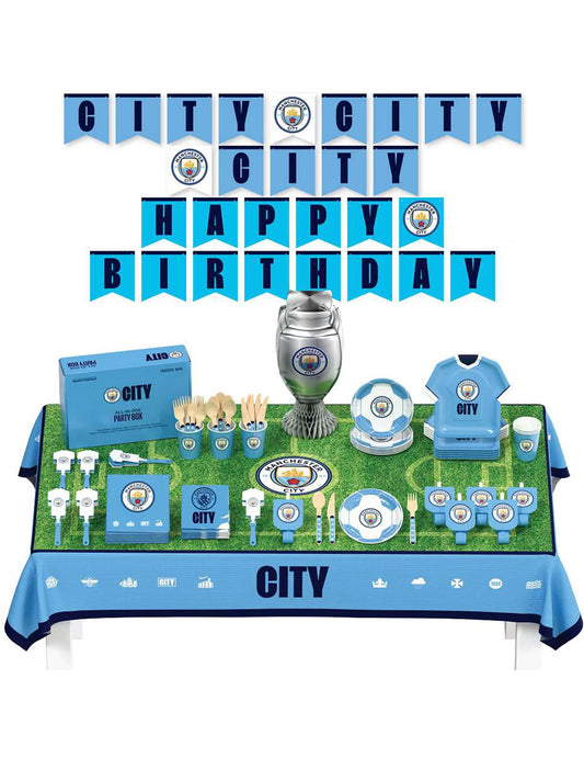 Kit de cumpleaños del Manchester City Football Club 75 piezas