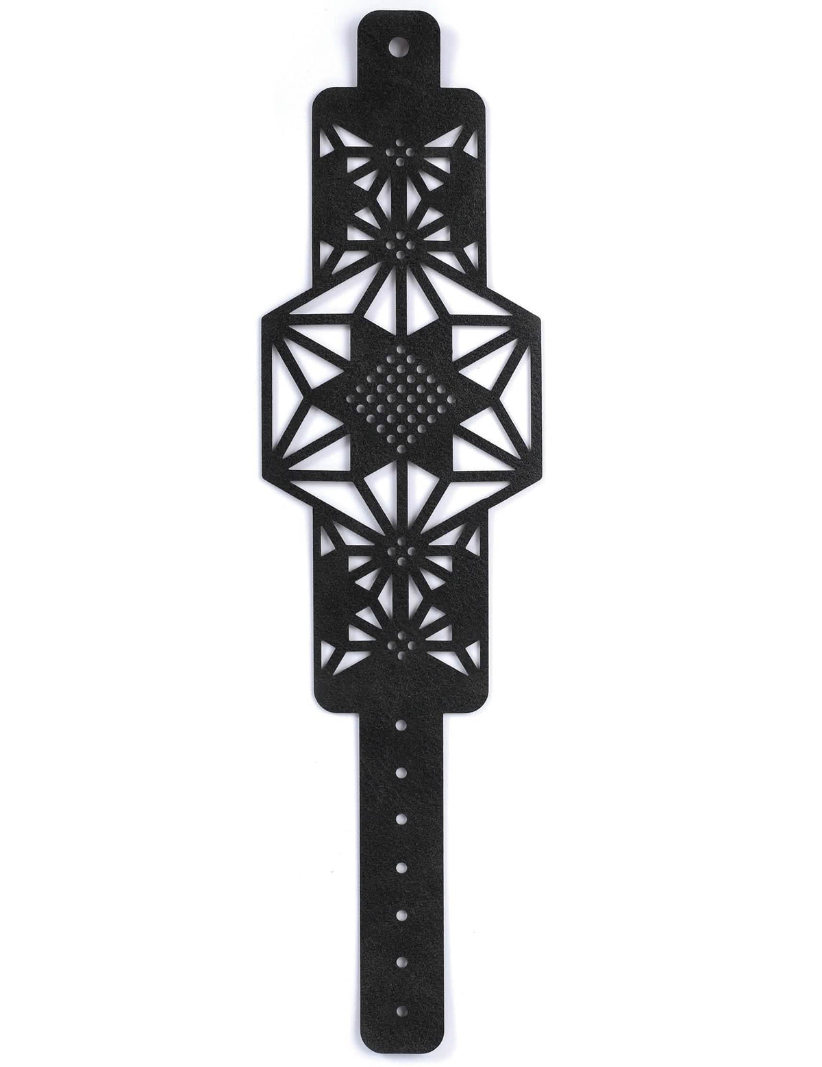 Vista plana del kit de pulsera para bordar con motivo estrella