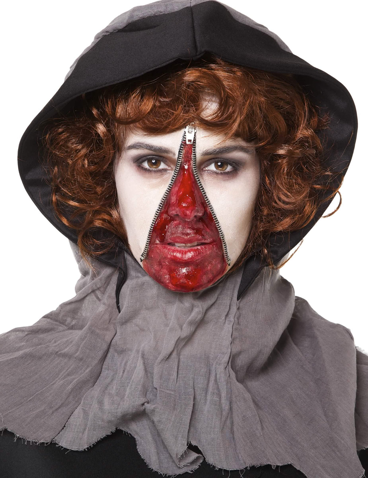 Vista frontal del render final del kit de maquillaje de cierre relámpago halloween