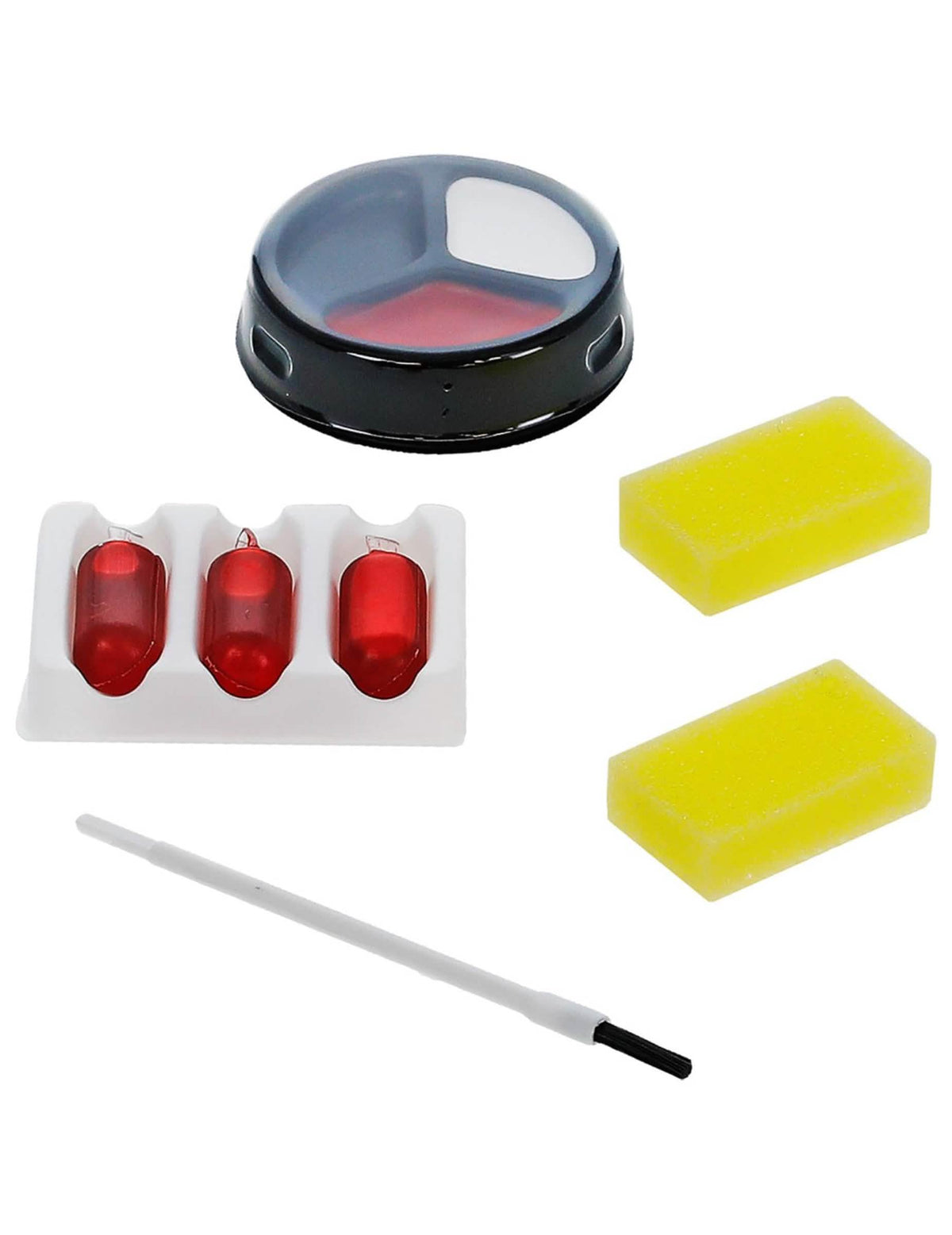 Detalle de los accesorios del kit de maquillaje zombie para mujer