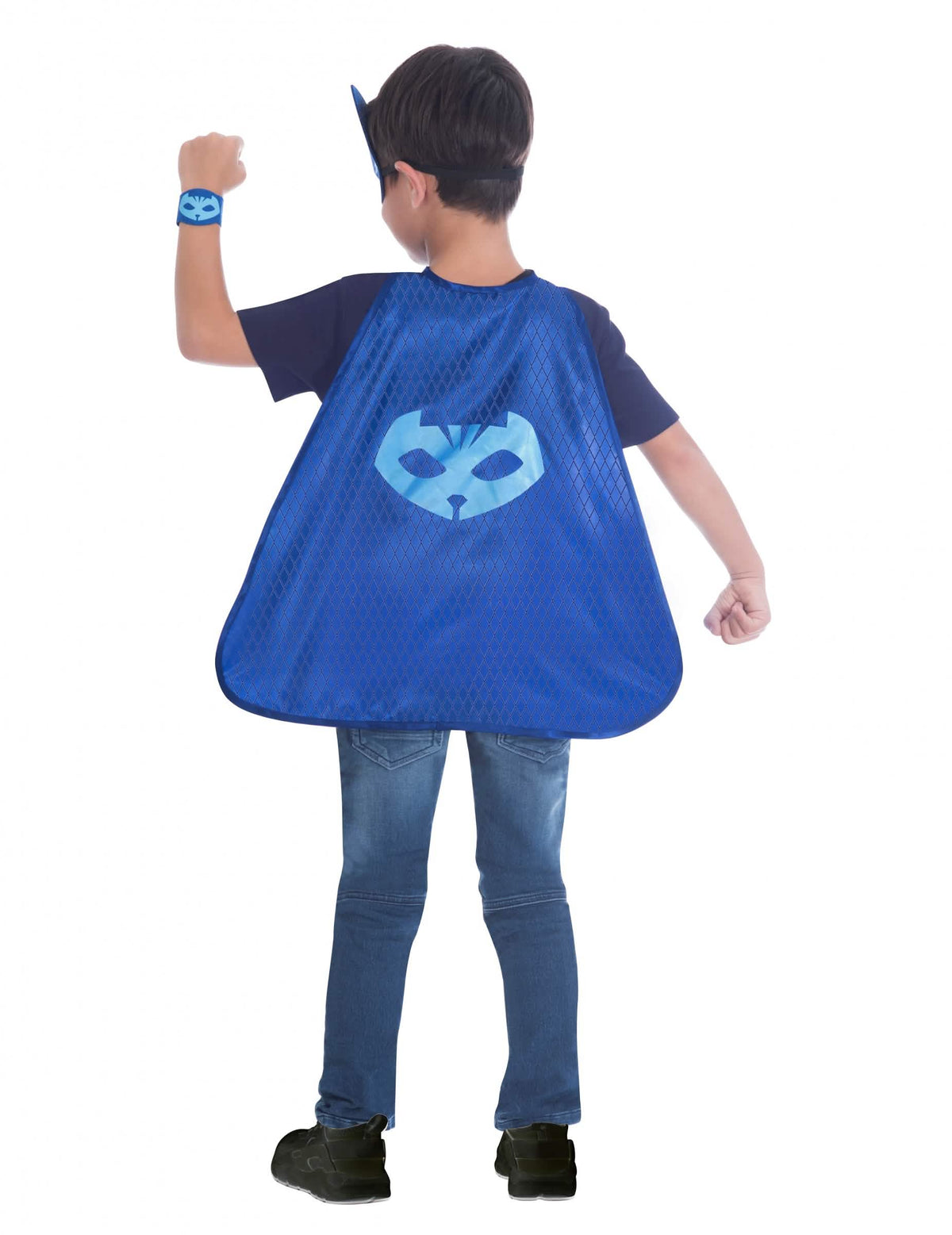 Vista trasera del kit de máscara y capa de Yoyo Pyjamasque