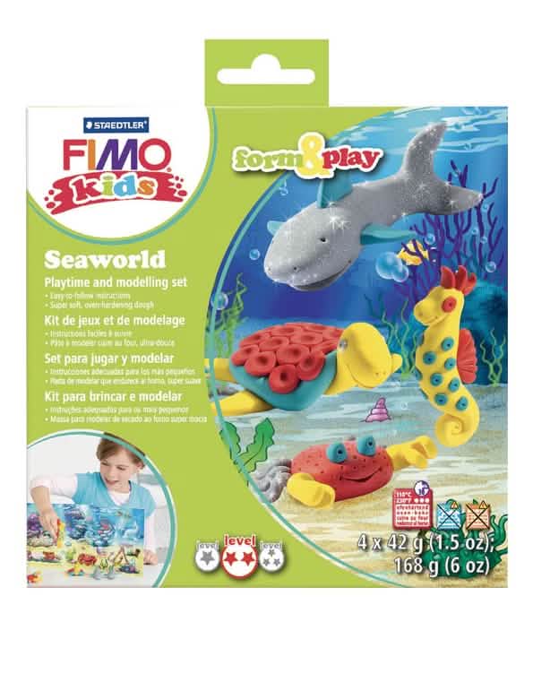 Kit de pasta para modelar Fimo mundo marino para niño multicolor con figuritas