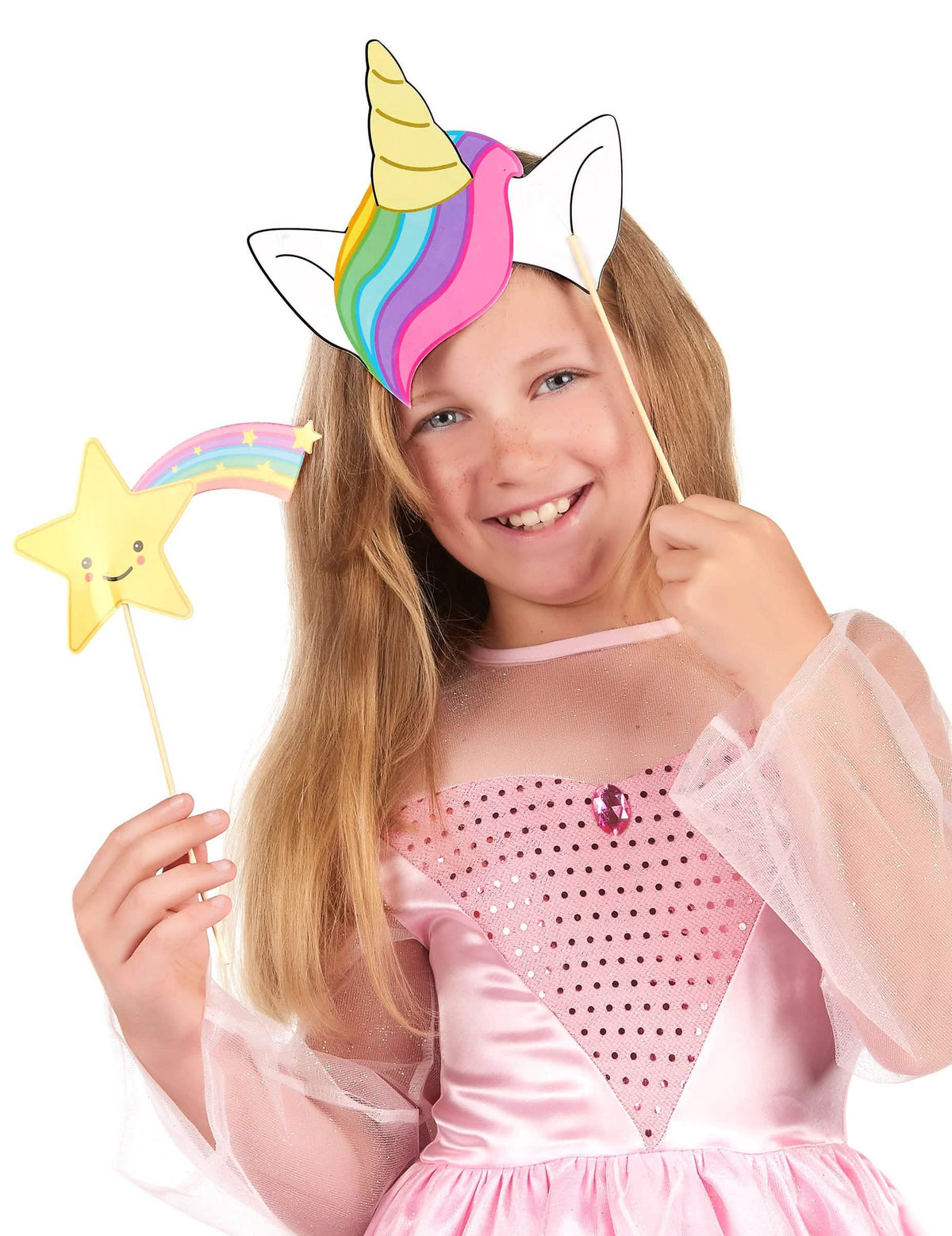 Accesorios unicornio y estrella arcoíris del kit photocall bebé unicornio