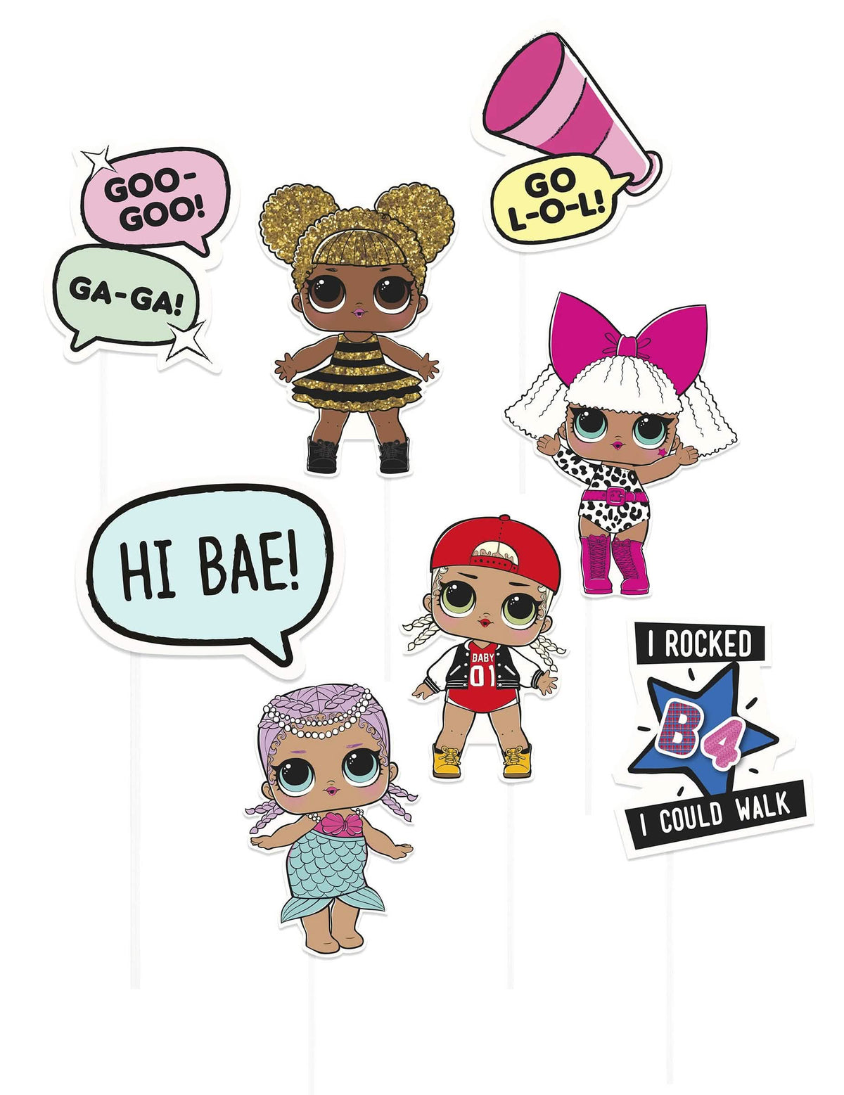 Kit photocall LOL Surprise para niño multicolor con 8 accesorios