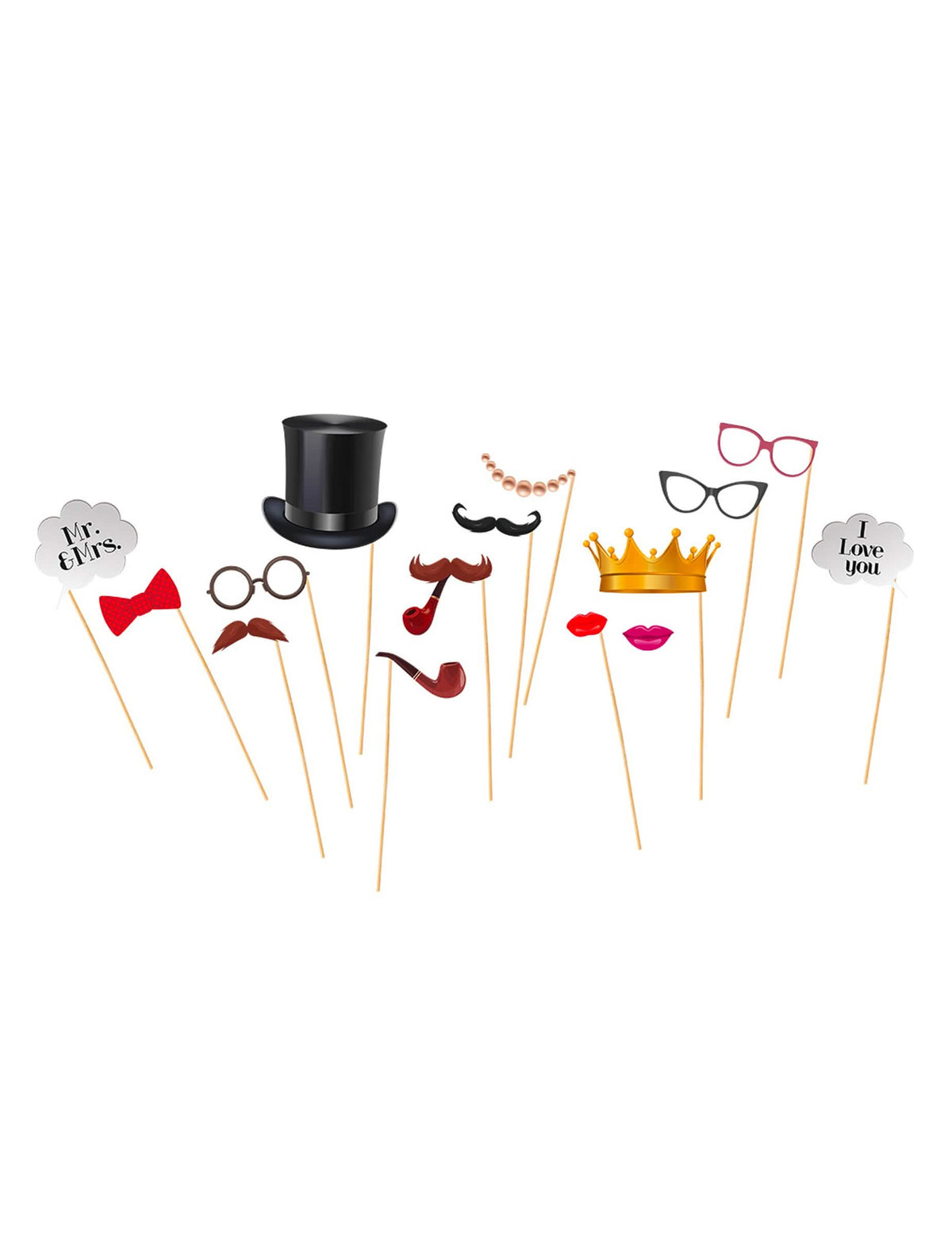Kit photocall vintage para boda 15 piezas multicolores