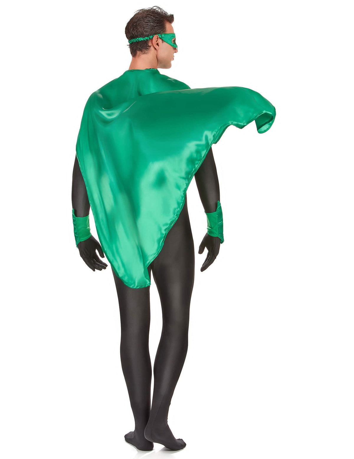 Vista trasera del kit super héroes para adulto verde