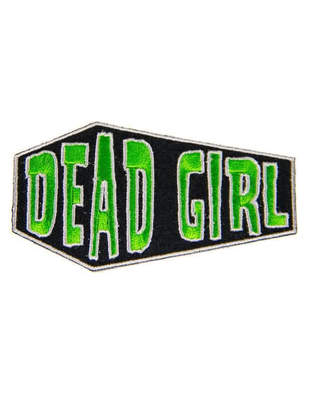 Parches góticos Dead Girl para mujer verde y negro en forma de ataúd