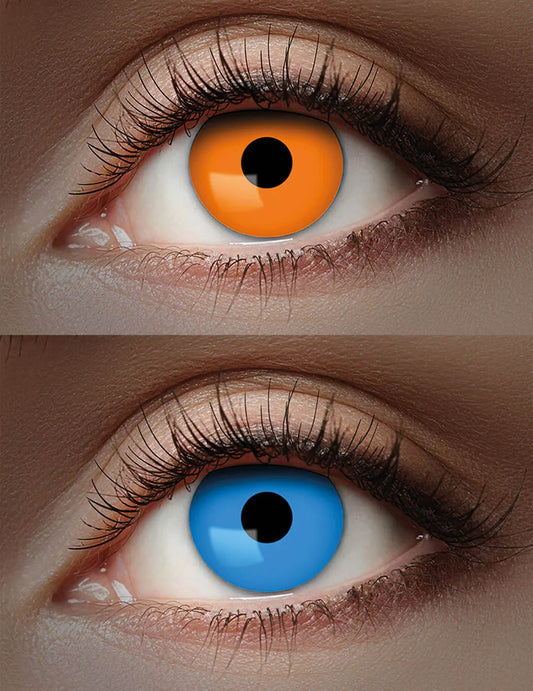 Lentillas dúo naranja y azul 1 mes adulto