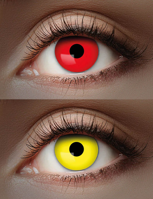Lentillas dúo UV rojo y amarillo 1 mes adulto