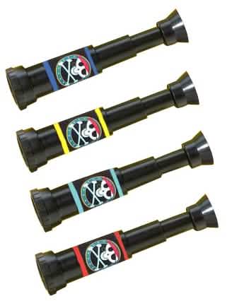 4 telescopios de pirata para niño negros con logo de calavera
