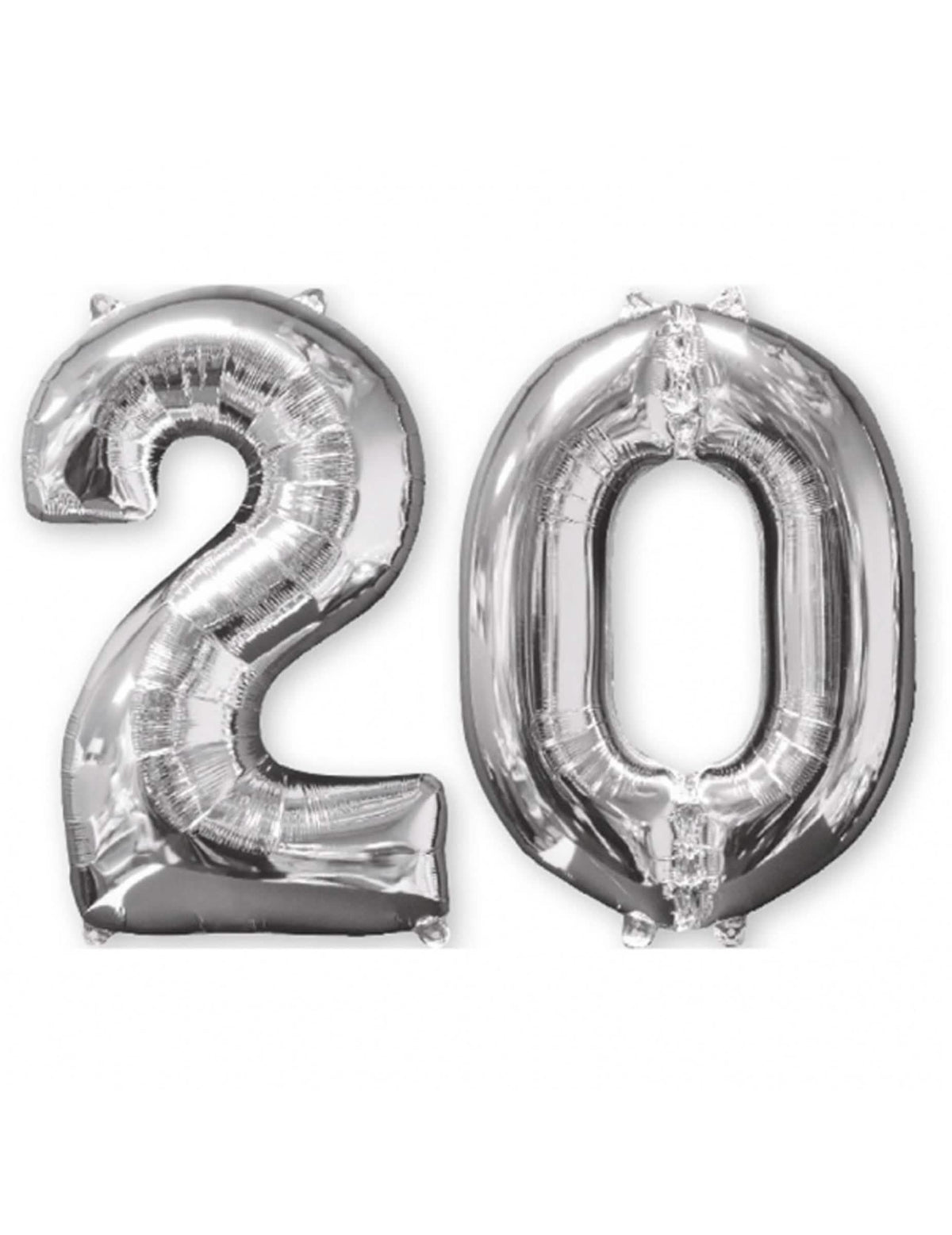 Ballons aluminium chiffre 20 argent
