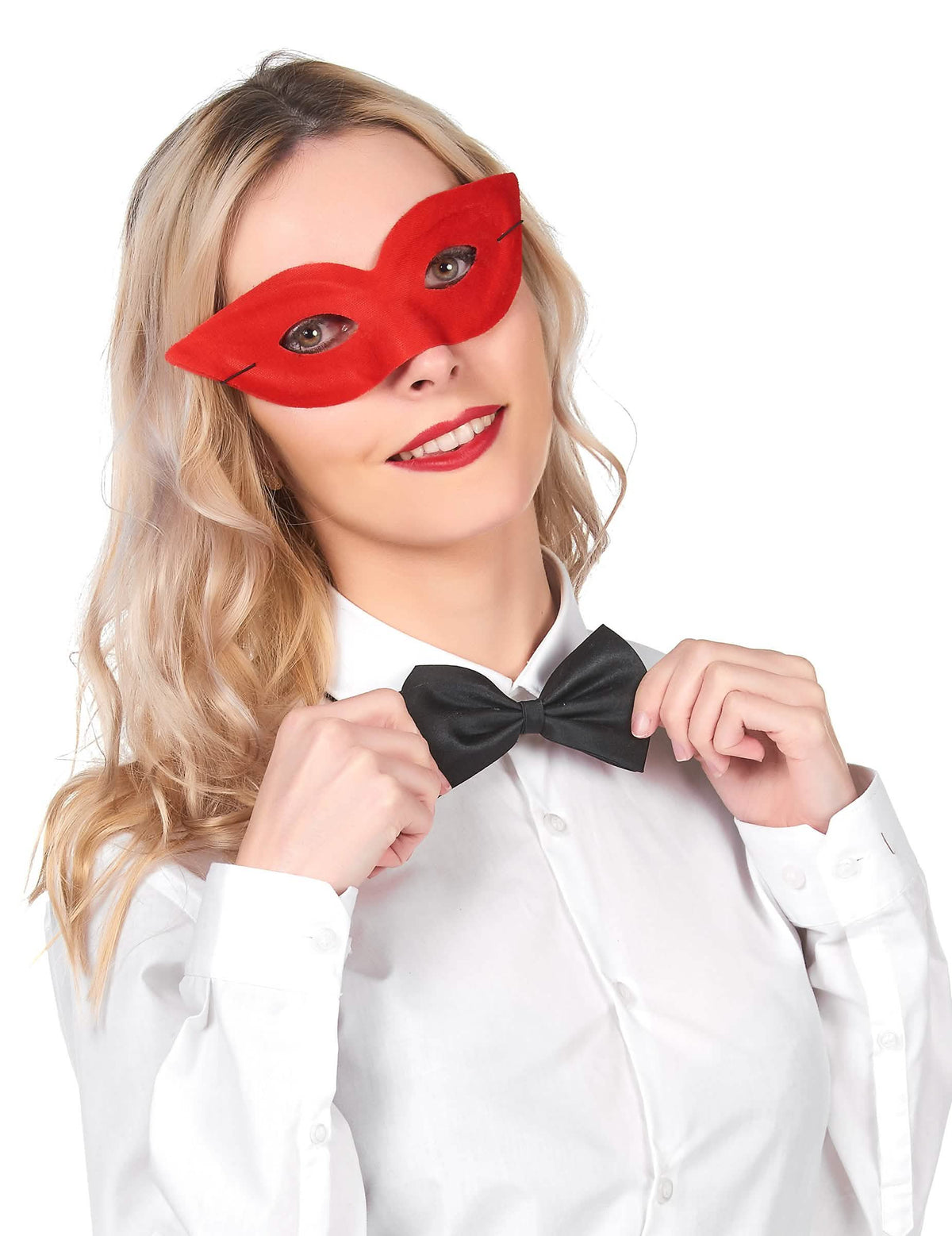Máscara veneciana para adulto rojo