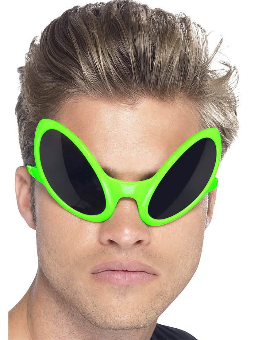 gafas alien adulto fosforito verde con lentes negras