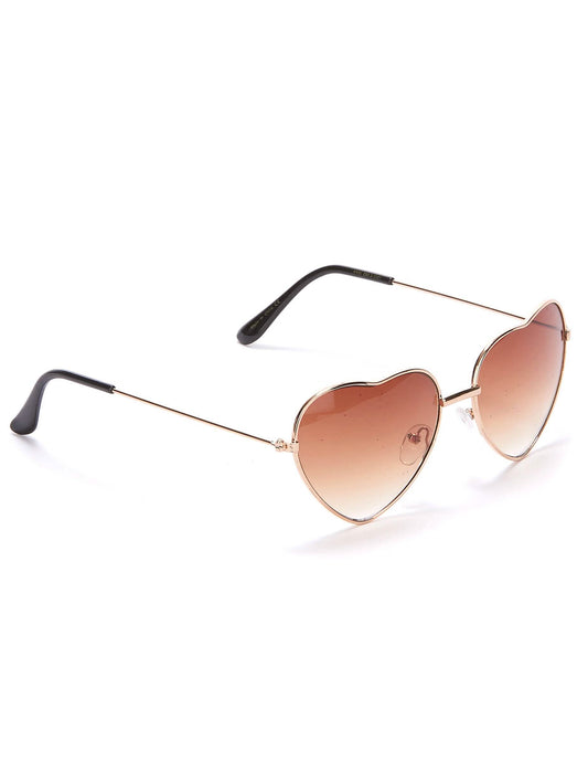 Gafas marrones corazón montura metal adulto
