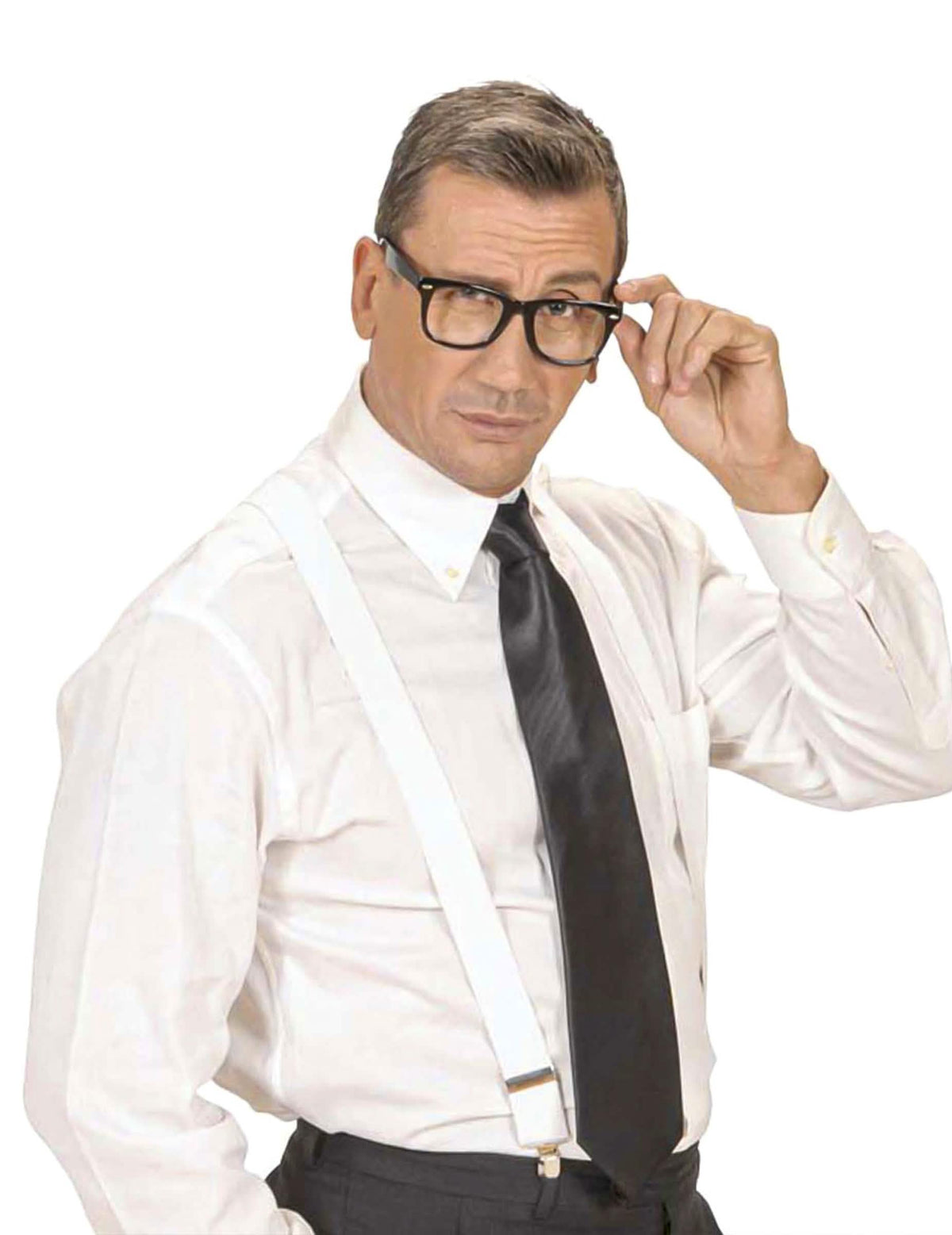 Vista con gafas negras para adulto con montura gruesa estilo retro