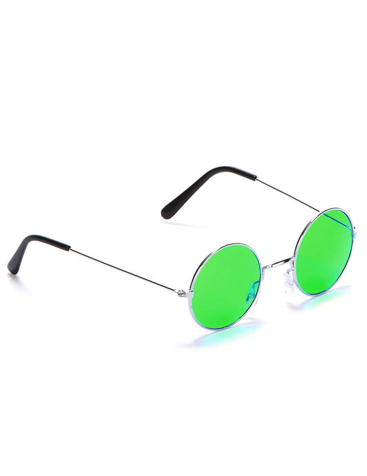 Gafas redondas verdes de hippie para adultos