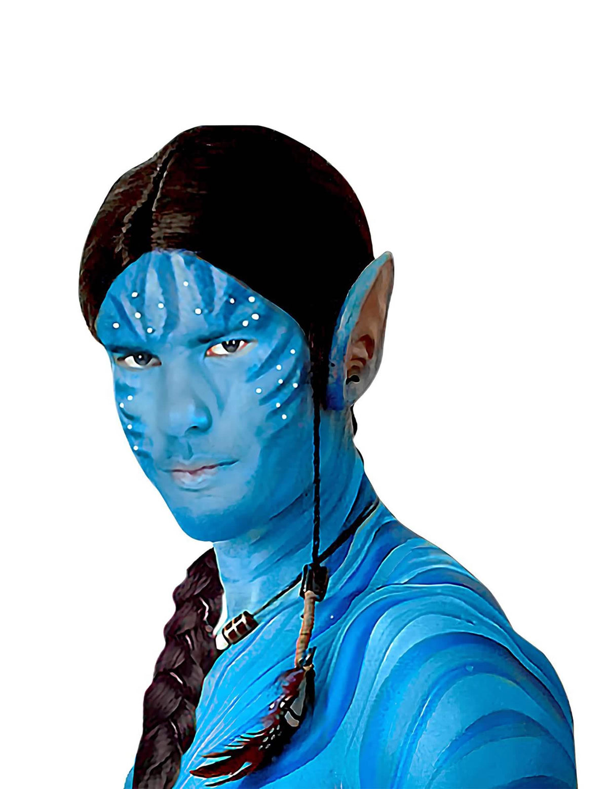 Maquillaje a base de agua estilo Avatar para rostro y cuerpo azul
