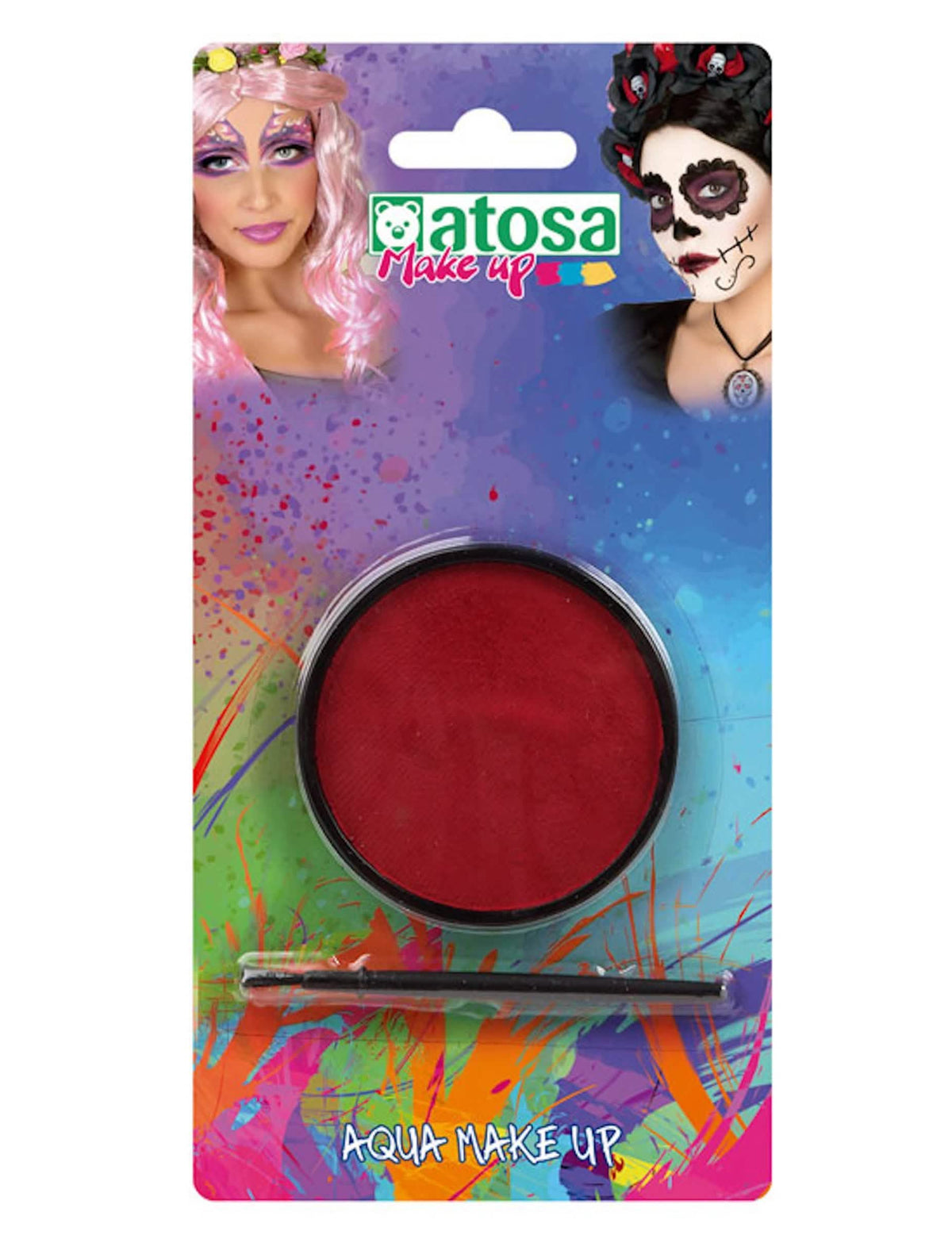 Maquillaje à l'eau para adulto rojo con pincel