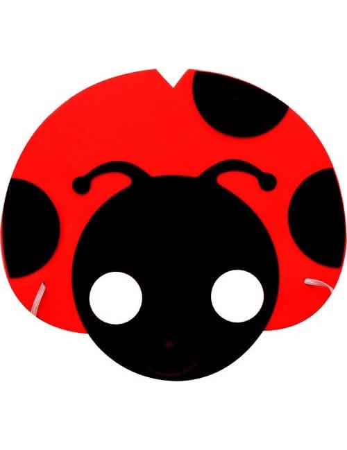 máscara de mariquita para niño rojo y negro a lunares
