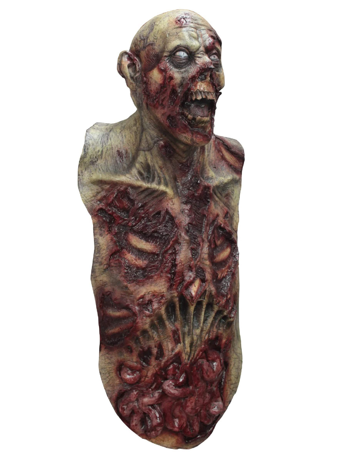 Máscara integral y busto zombie para adulto ensangrentado con tripas aparentes
