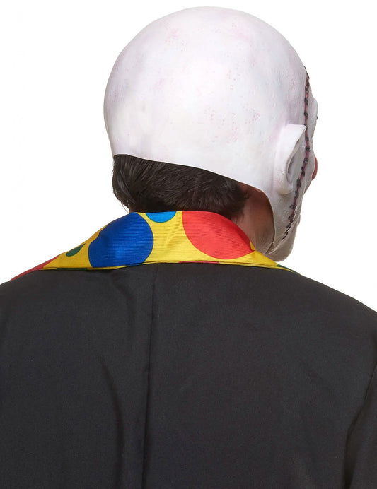 Vue de dos du masque latex clown crâne recousu
