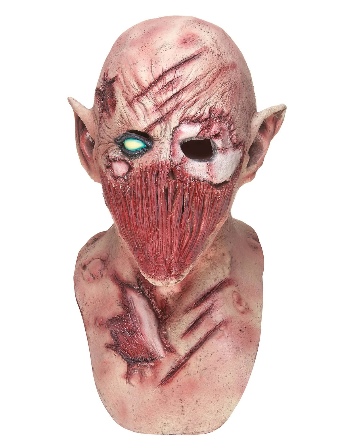 Vista frontal de la máscara de látex demonio gritón