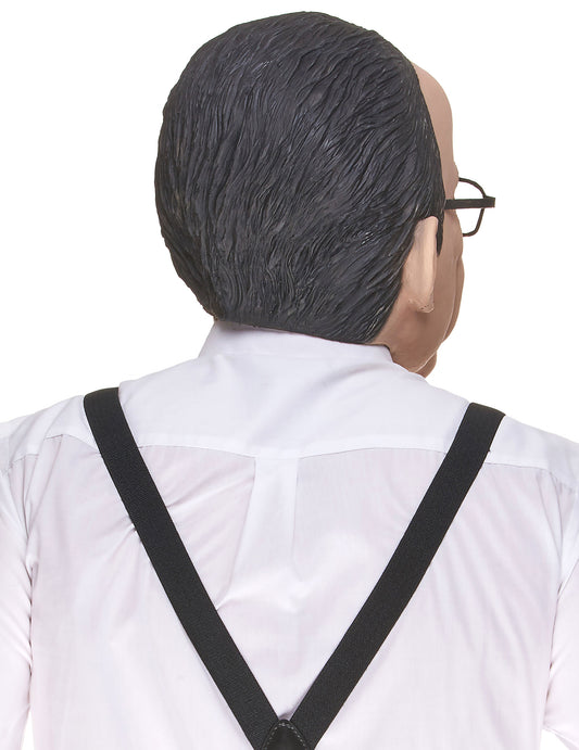 Vue de dos du masque humoristique en latex François