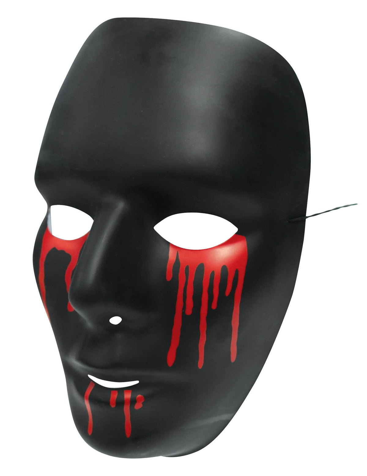 Vista frontal de la máscara halloween para mujer negro con lágrimas de sangre