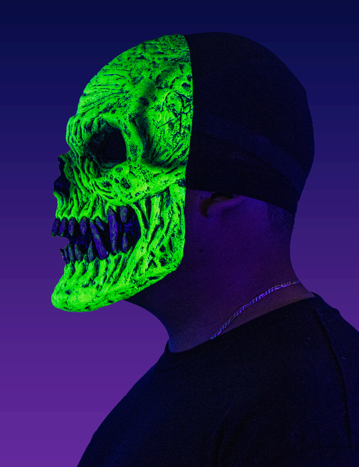 Vue de profil du masque squelette démoniaque