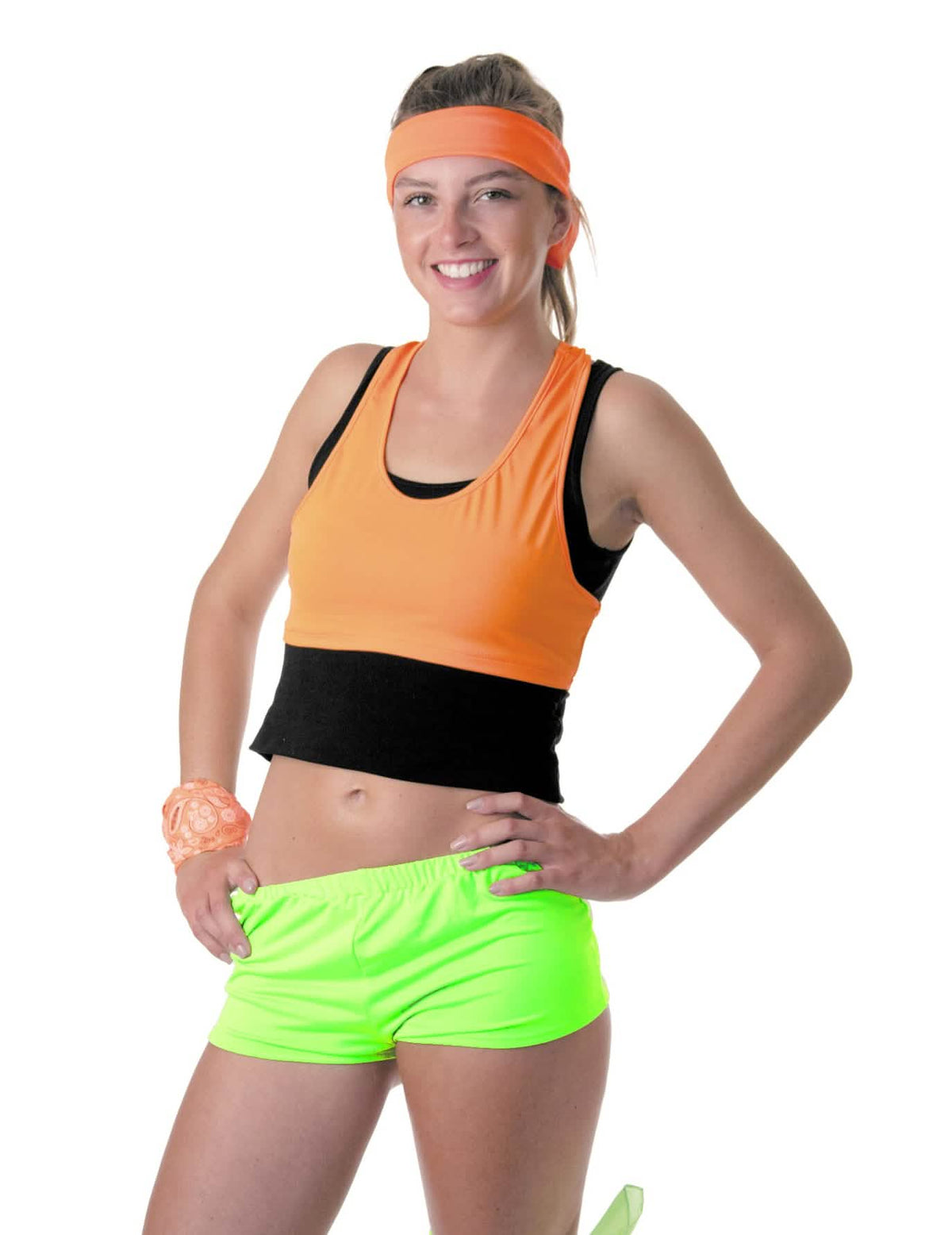 Mini short vert fluo pour femme vert fluo