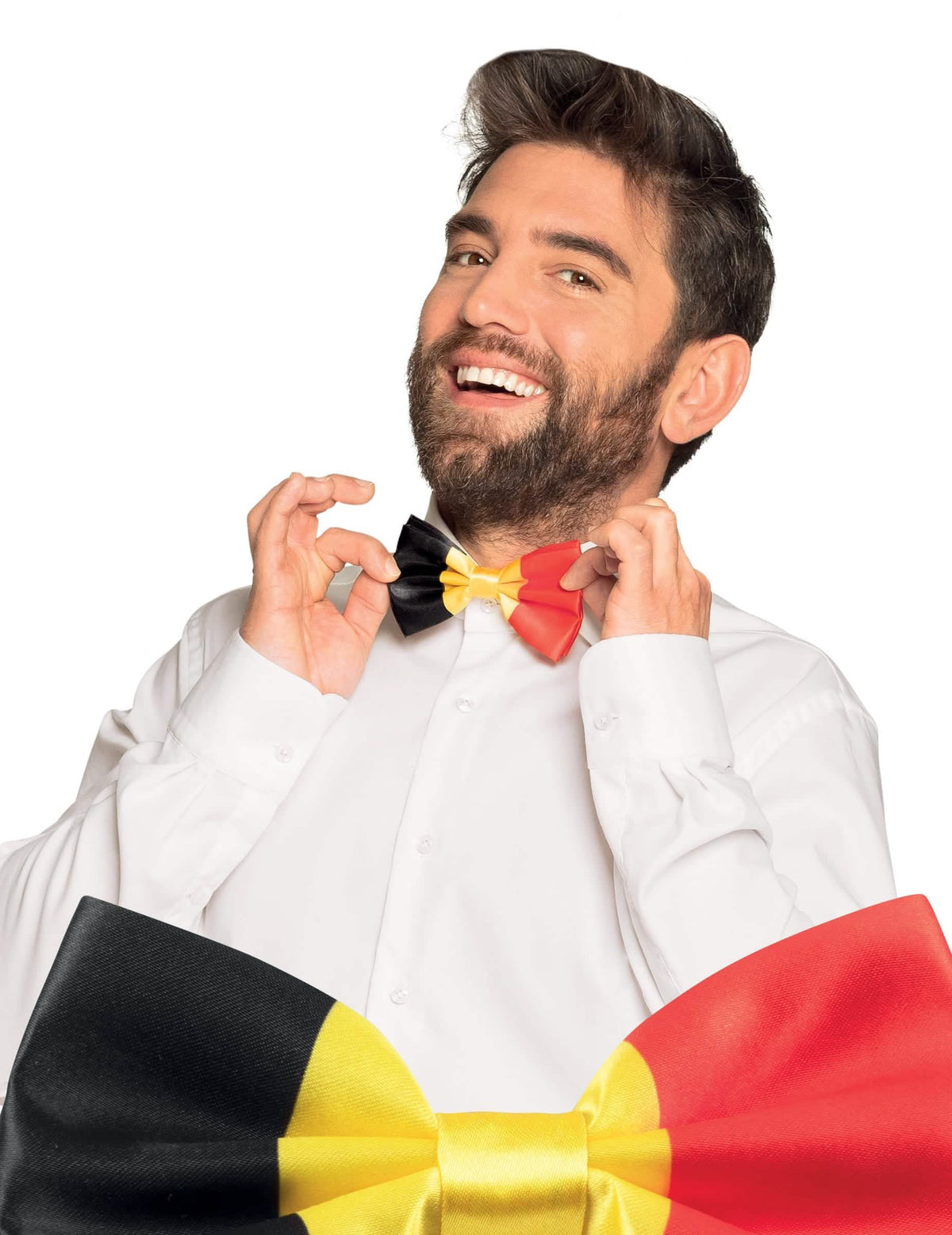 Pajarita aficionados bélgica para adulto negro amarillo rojo