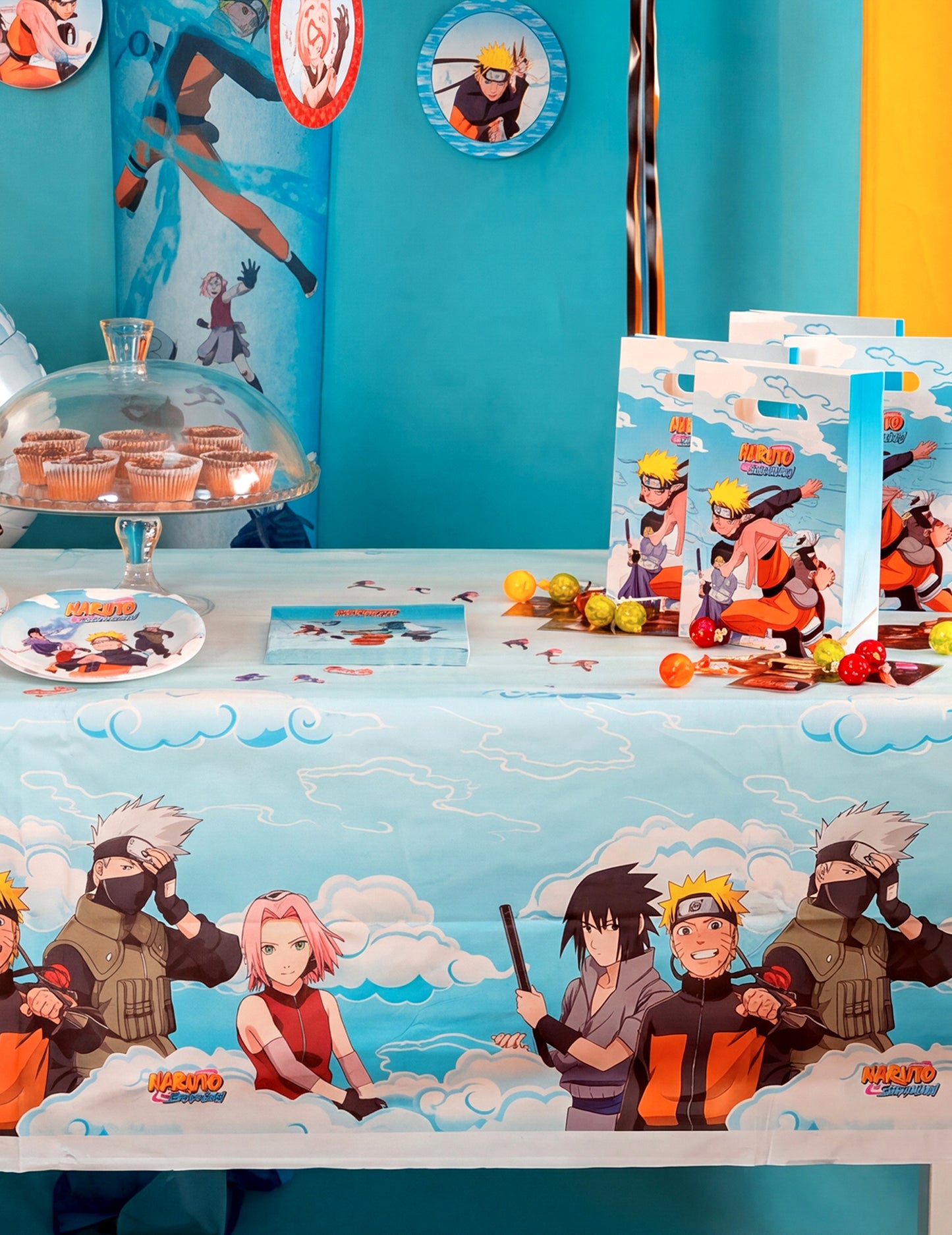 Mantel de papel reciclable Naruto Shippuden™ 136 x 228 cm