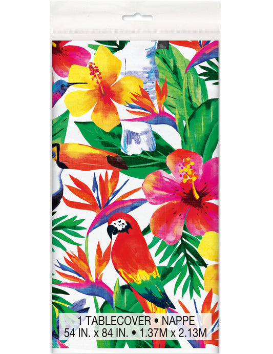 Mantel de plástico Palm Tropical Luau 137 x 213 cm