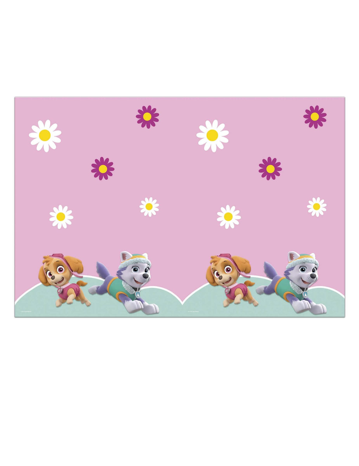 Mantel de plástico La Patrulla Canina Stella y Everest para niño rosa con flores