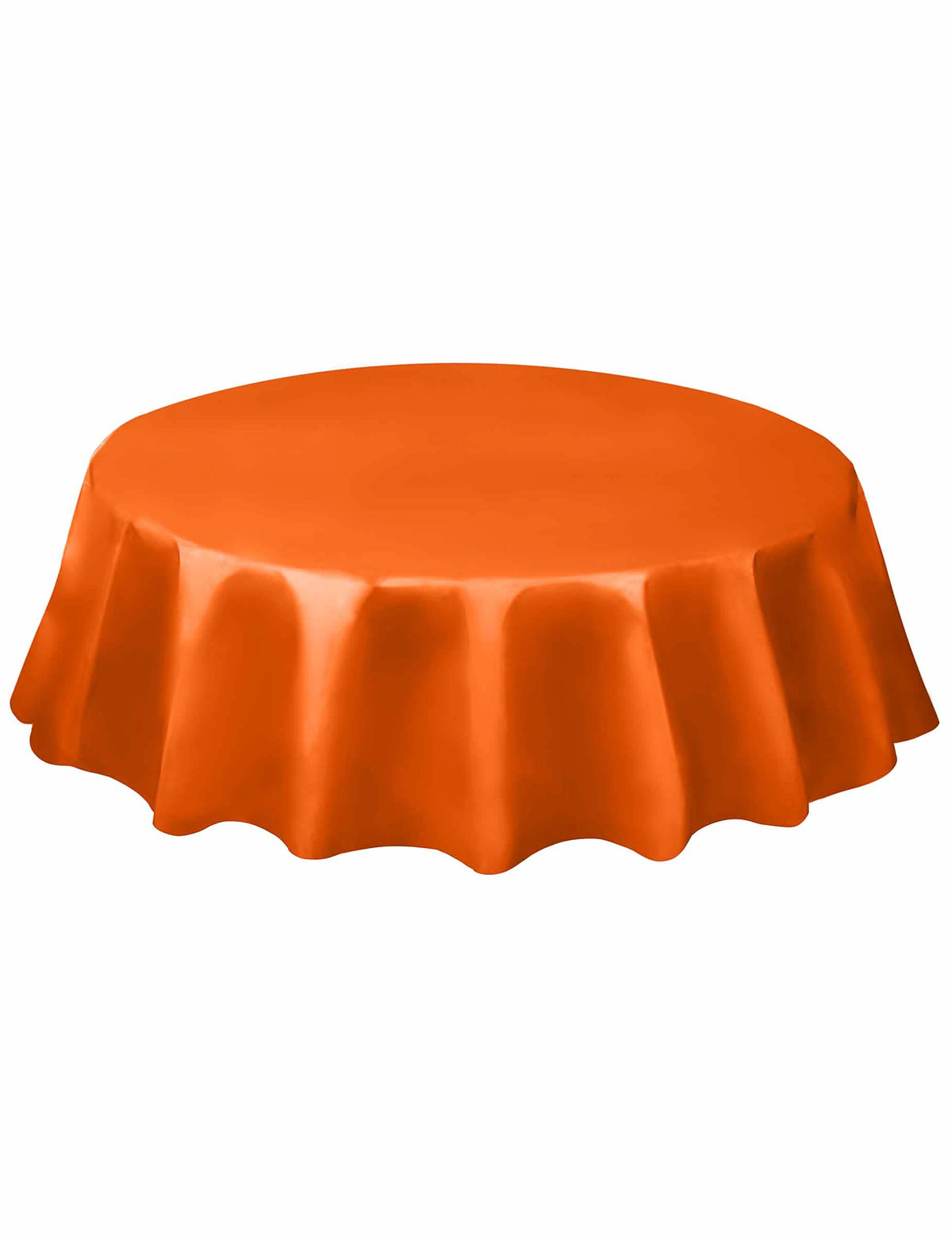Nappe ronde orange en plastique