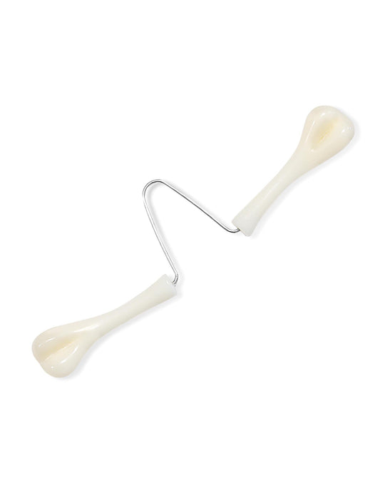 Détail du système de fixation de l'os pour nez d'homme des cavernes