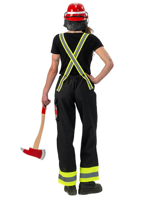Pantalón de bombero negro con tirantes mujer