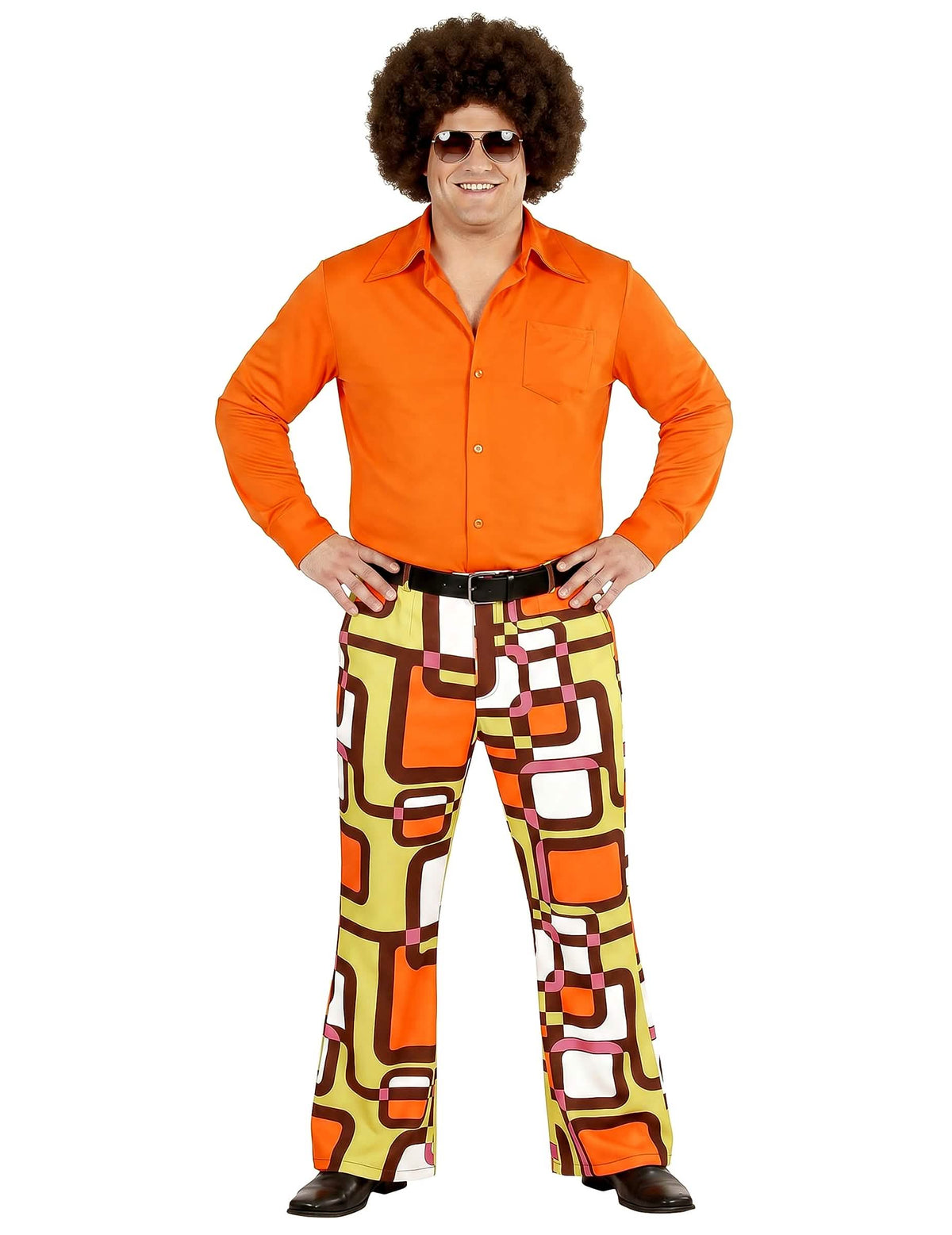 Pantalón groovy geométrico años 70 hombre