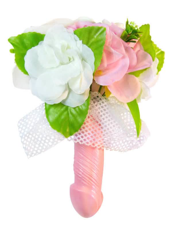 Bouquet de matrimonio pene adulto rosa y blanco