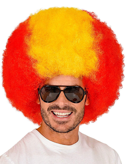 Peluca afro de aficionado de España para adulto
