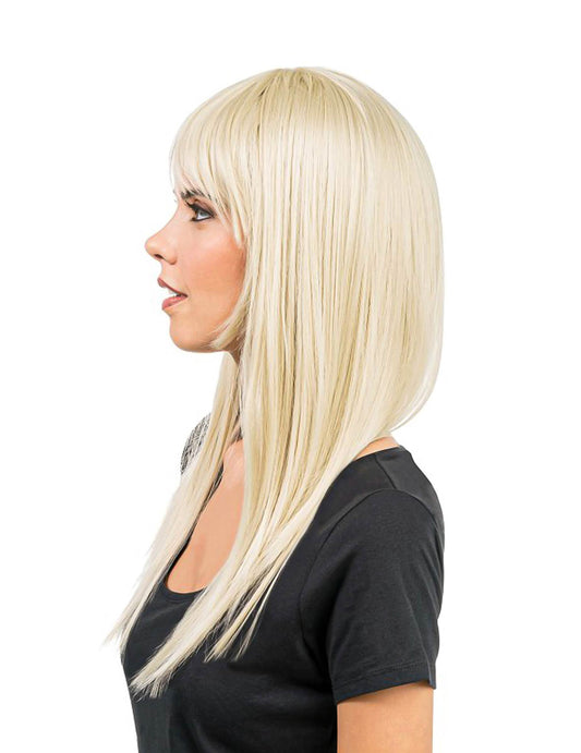 Peluca larga rubia peinable de lujo para mujer