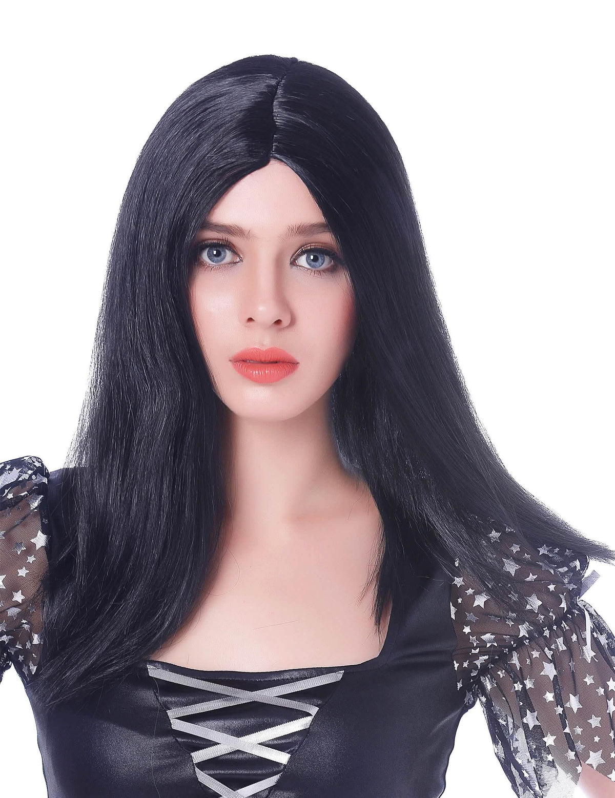 Peluca larga lisa para mujer negra
