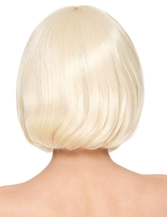 Peluca rubia corta flequillo Deluxe mujer